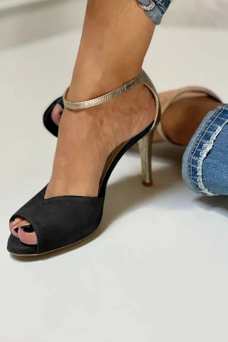SANDALO ELEGANTE CON CINTURINO METALLICO