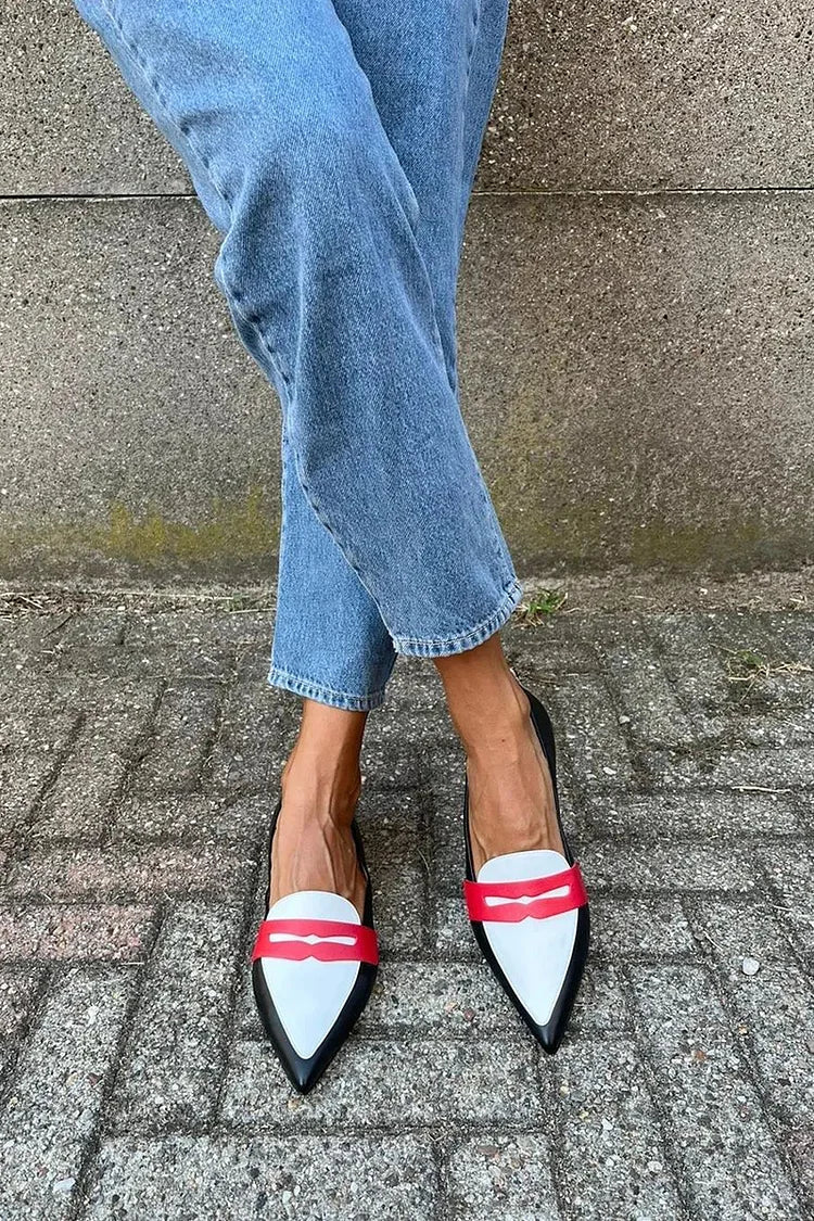 SLIPPERS A PUNTA BICOLORE