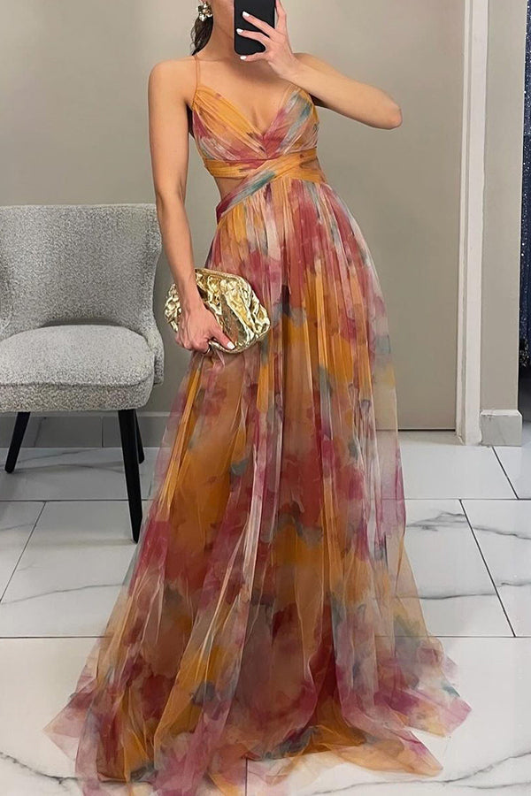 Eléna - Abito Lungo Elegante e Floreale
