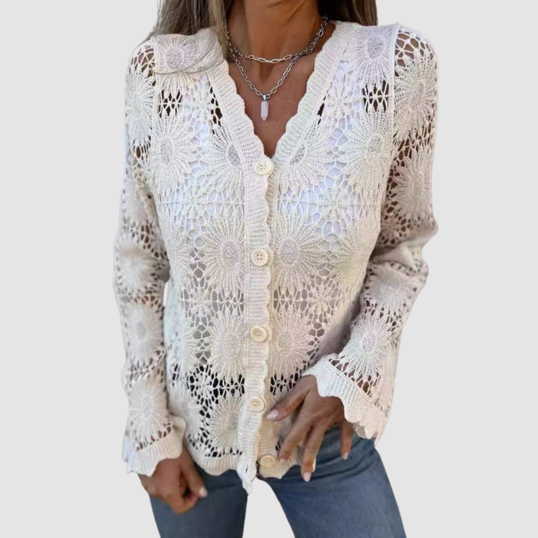 Cardigan Laurelle™ in Pizzo a V
