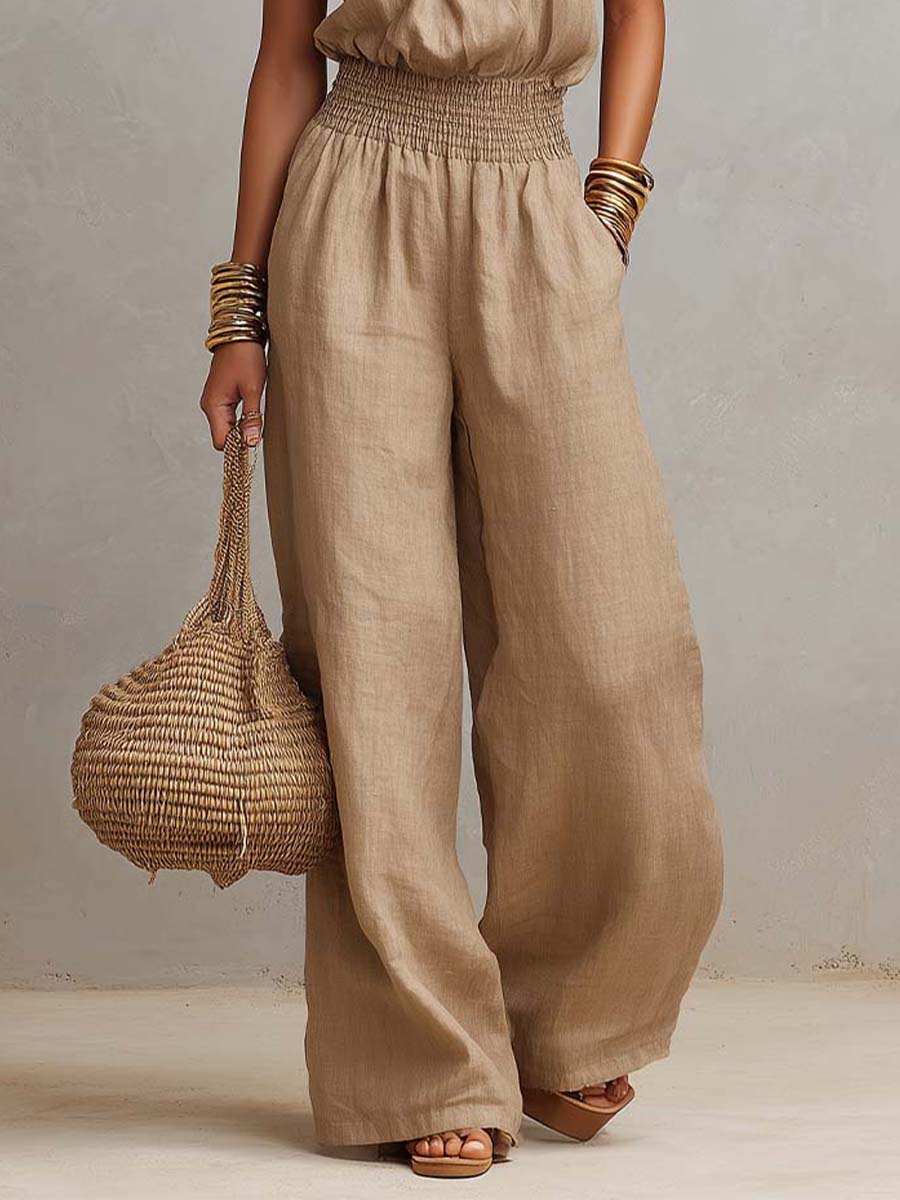 Federica | Tuta con Collo Halter e Pantalone Ampio