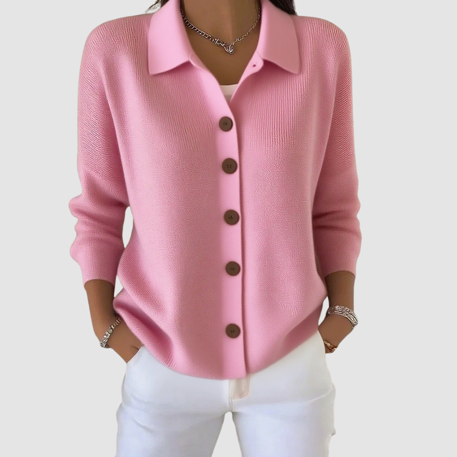 Cardigan in Maglia Riah™ con Bottoni