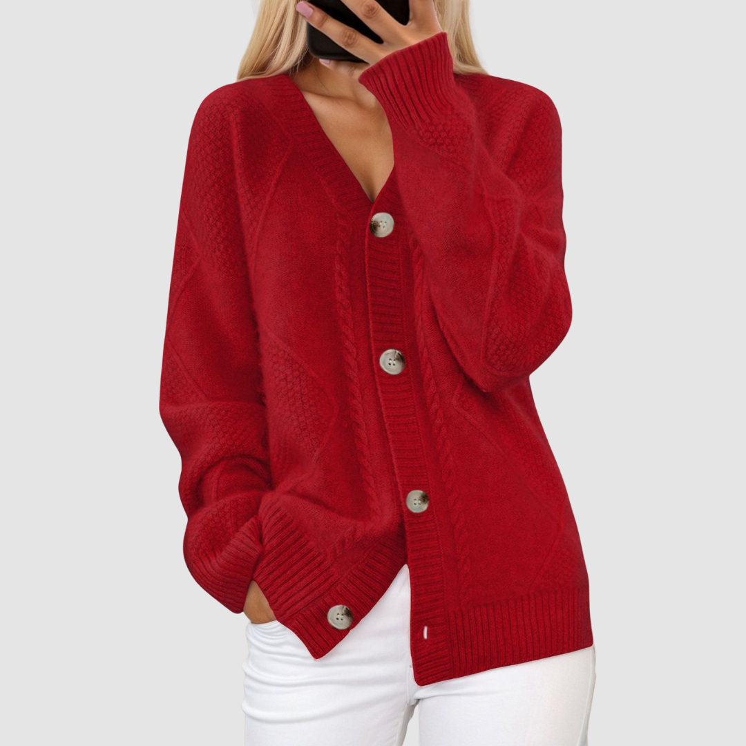 Meg™ Cardigan V-Neck Premium In Maglia
