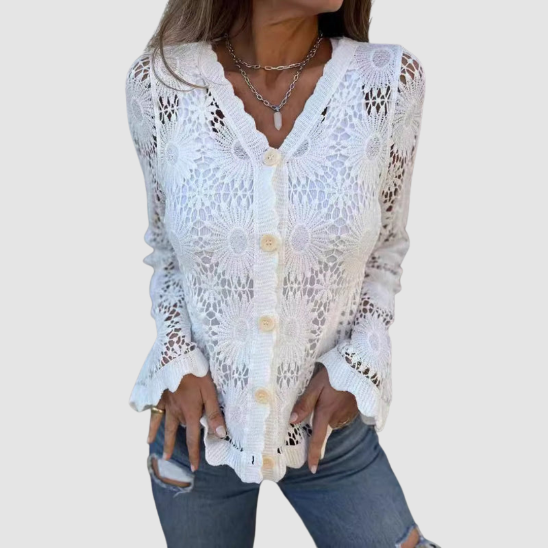 Cardigan Laurelle™ in Pizzo a V