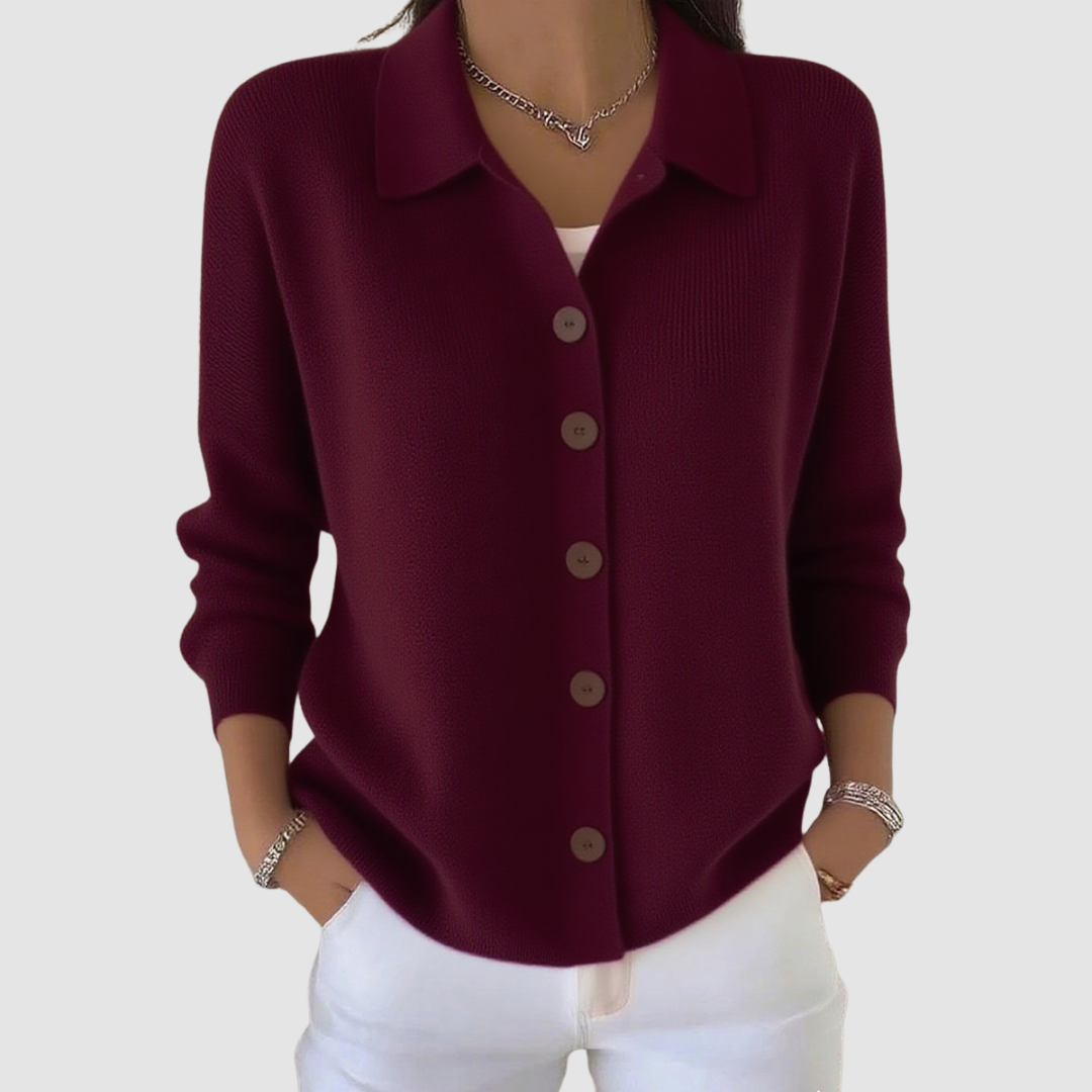 Cardigan in Maglia Riah™ con Bottoni