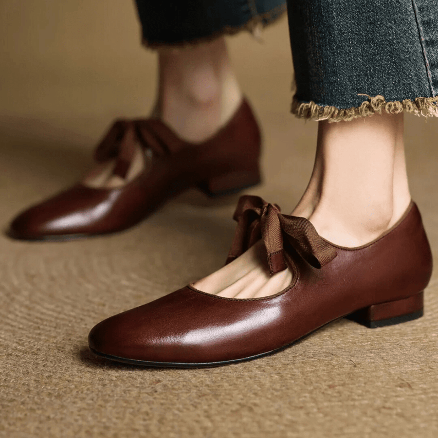 Bellaria | Ballerine Eleganti in Vera Pelle Italiana con Fiocco