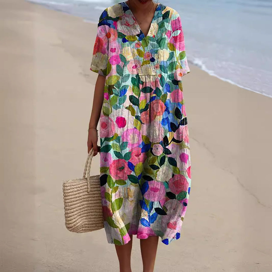 Emma - Abito Floreale in Cotone Premium