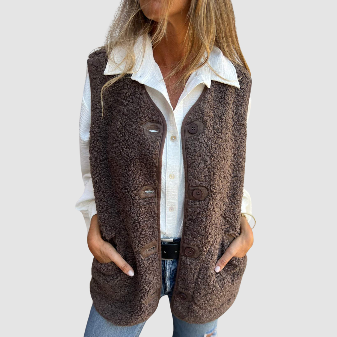 Chantal™ Gilet Primaverile con Bottoni
