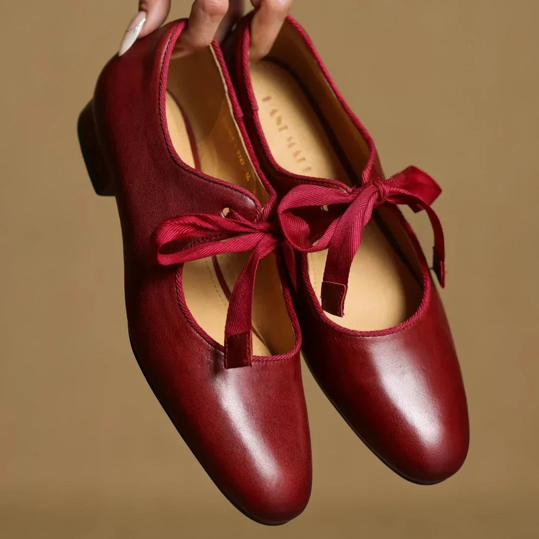 Bellaria | Ballerine Eleganti in Vera Pelle Italiana con Fiocco
