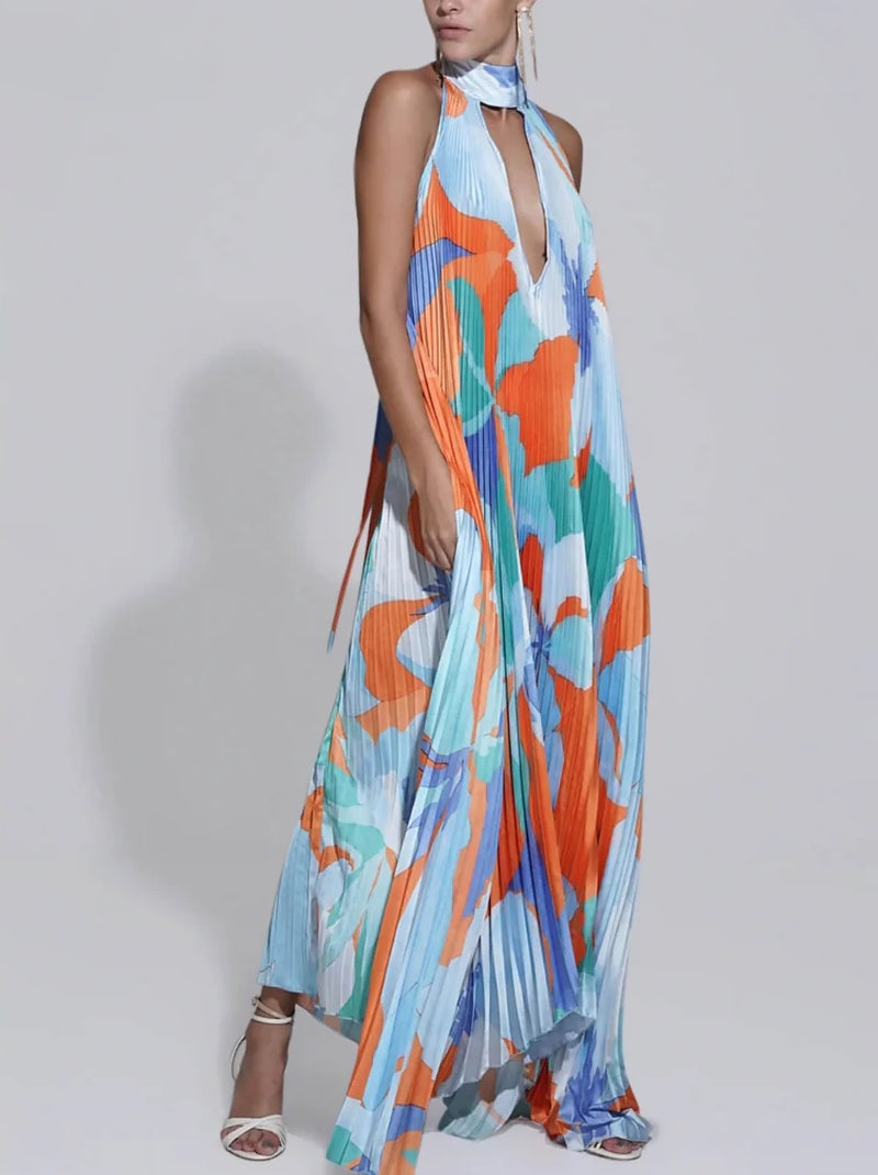 Ilaria - Maxi Dress con Collo All'Americana