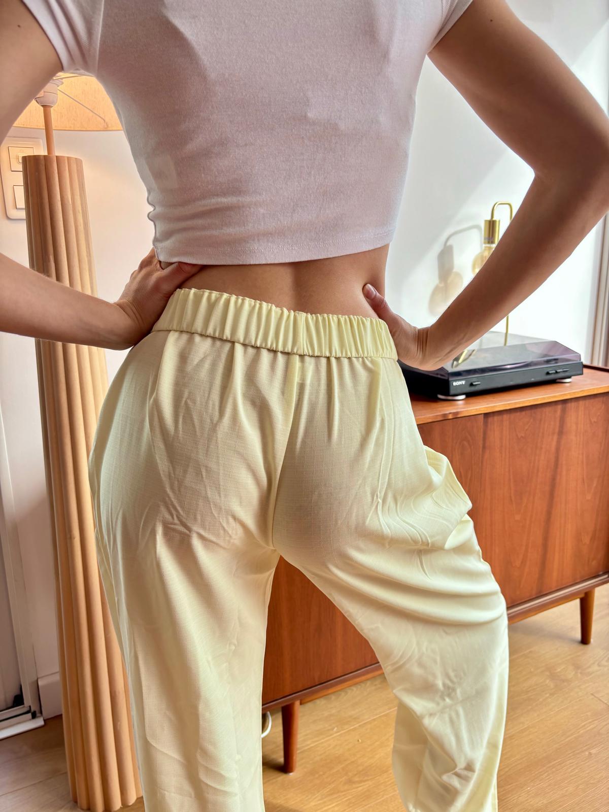Anna - Pantaloni in Cotone a Vita Alta in Lilla
