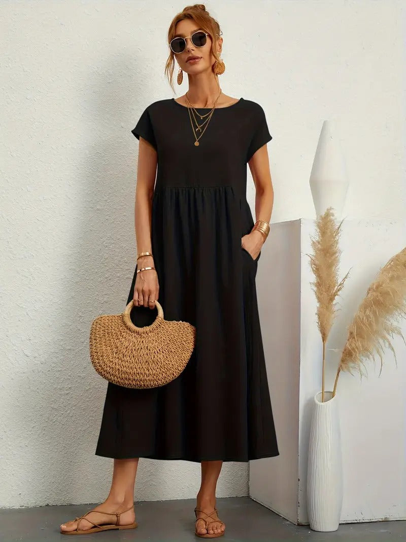 Anna - Abito Tascabile in Lino Premium