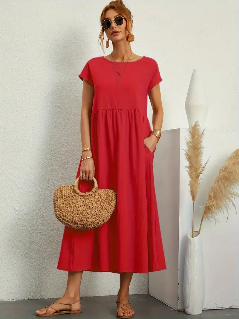 Anna - Abito Tascabile in Lino Premium