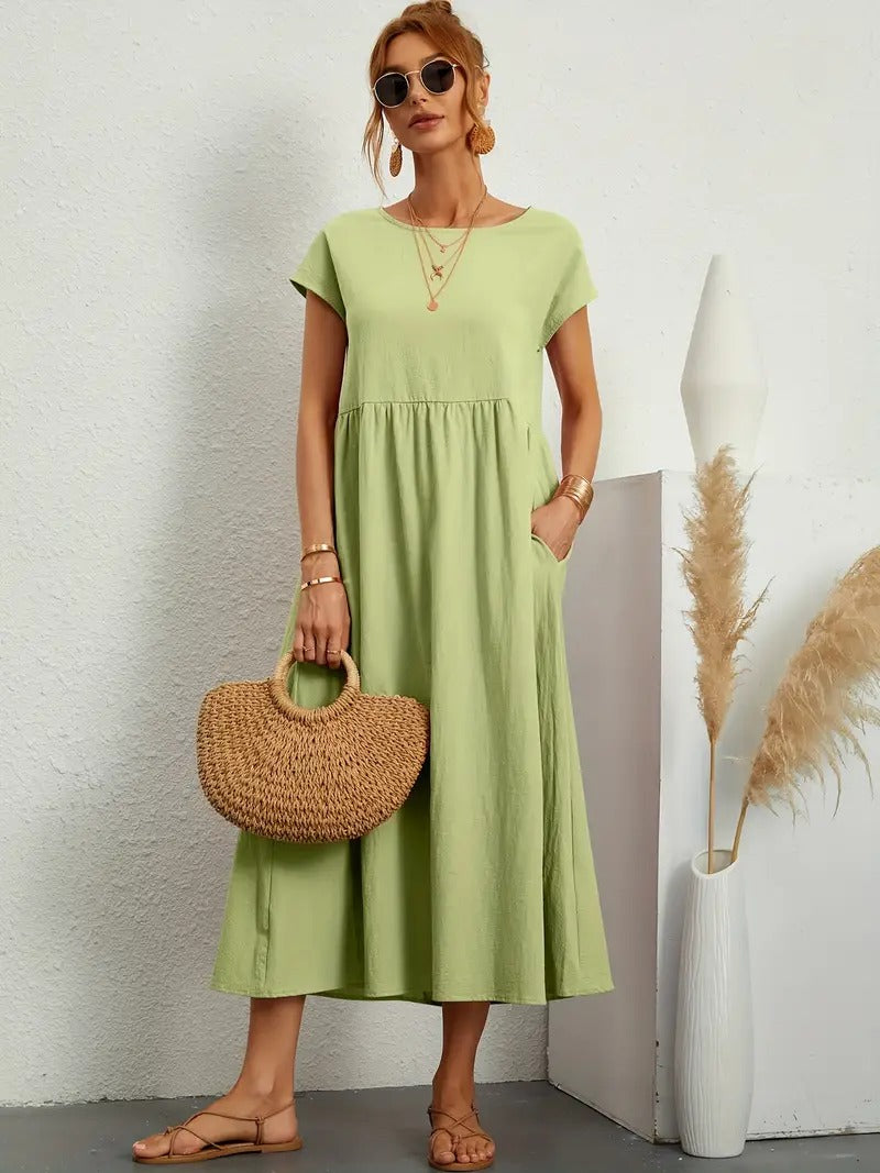 Anna - Abito Tascabile in Lino Premium