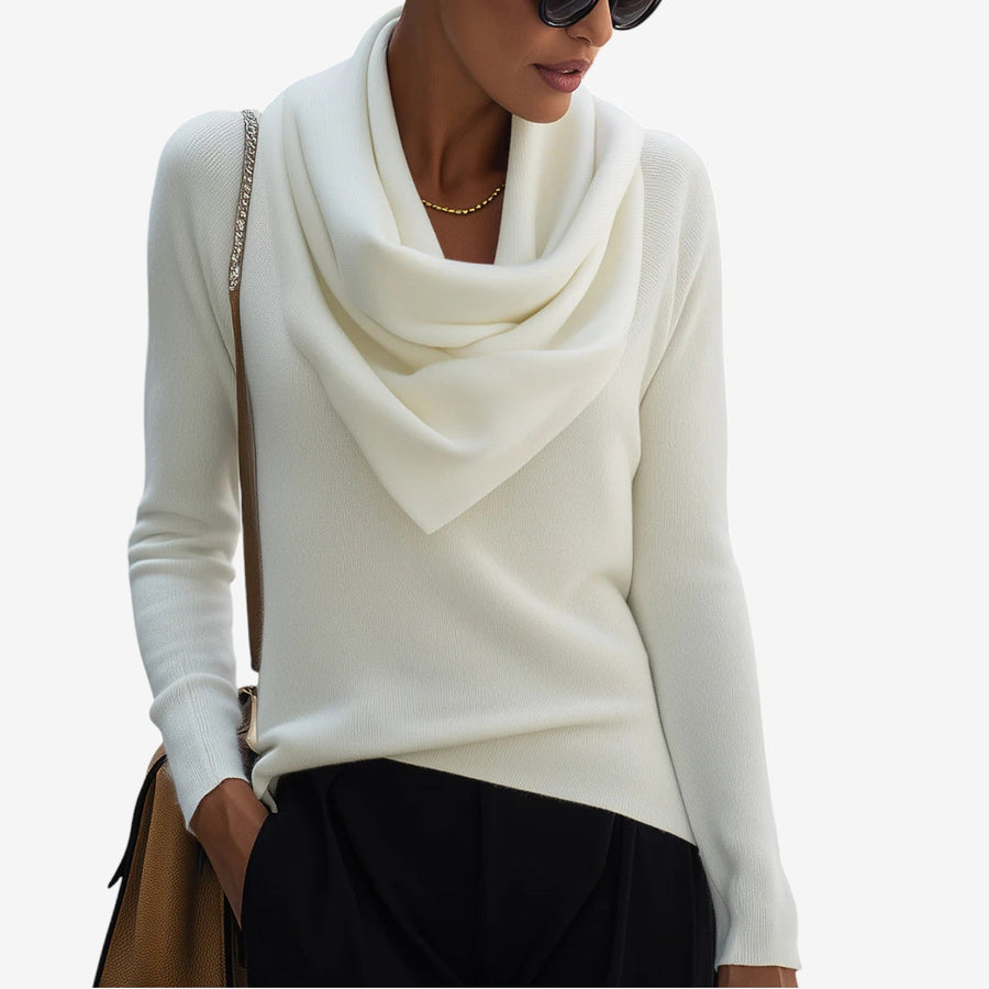 Paola™ Maglione con Collo Drappeggiato