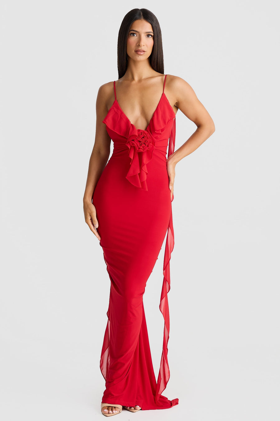 Rosa - Maxi Dress con Schiena Scoperta